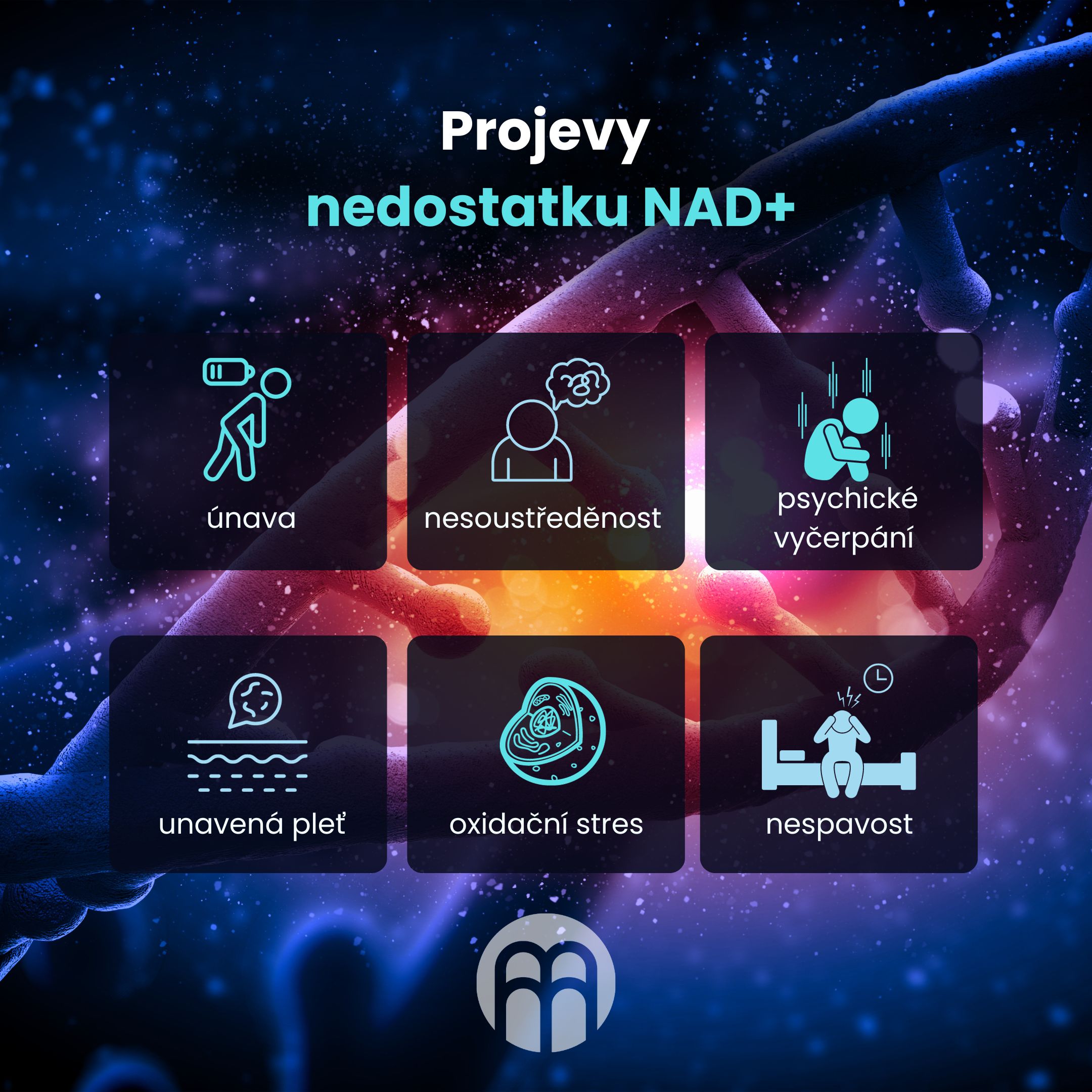 Projevy  nedostatku NAD+